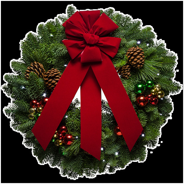 圣诞漂亮枞树花环免抠png透明素材