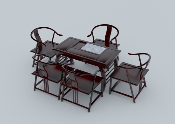 雅正茶桌3d模型设计模板