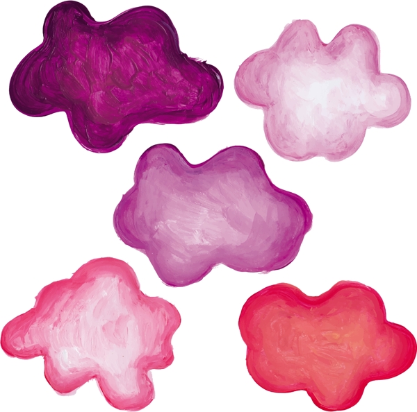 紫色笔触云朵形状图形