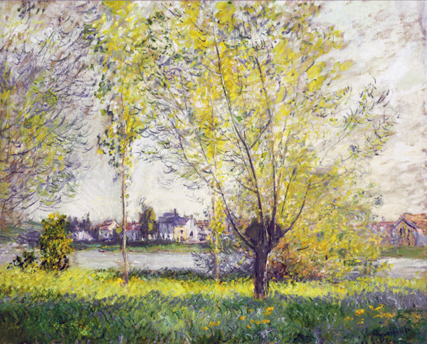 TheWillows1880法国画家克劳德.莫奈oscarclaudeMonet风景油画装饰画