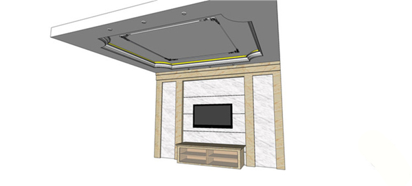 电视背景墙天花kp模型