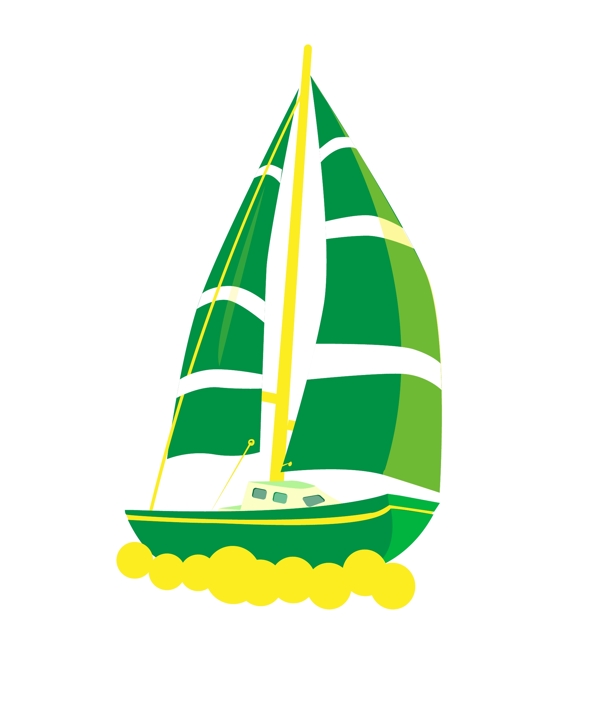 绿色航海帆船