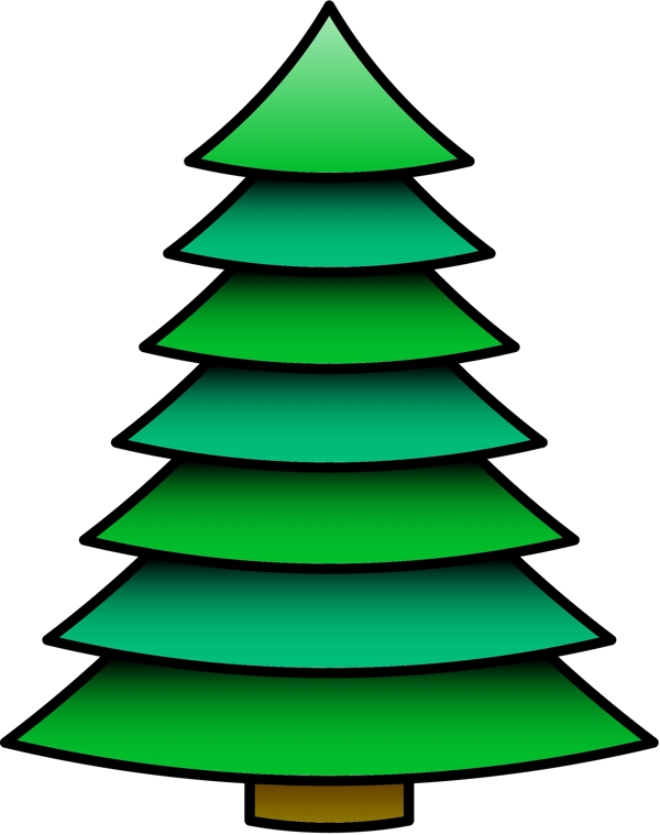 扁平手绘圣诞树icon图标