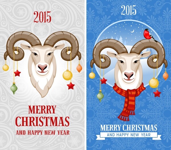 卡通圣诞节绵羊头