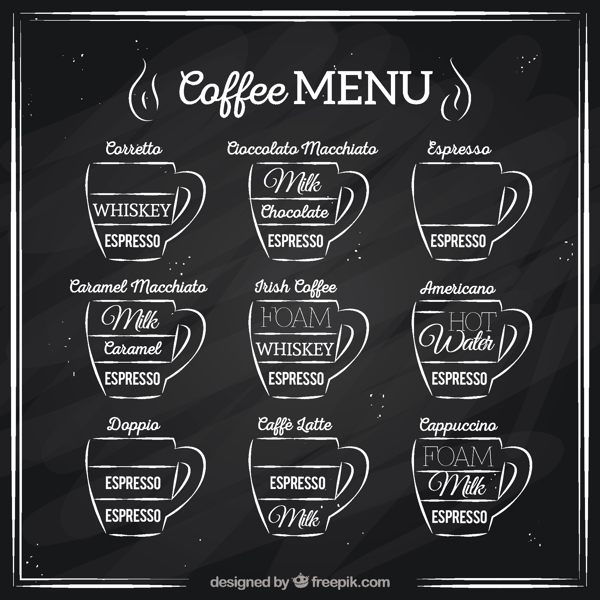 手拉咖啡菜单