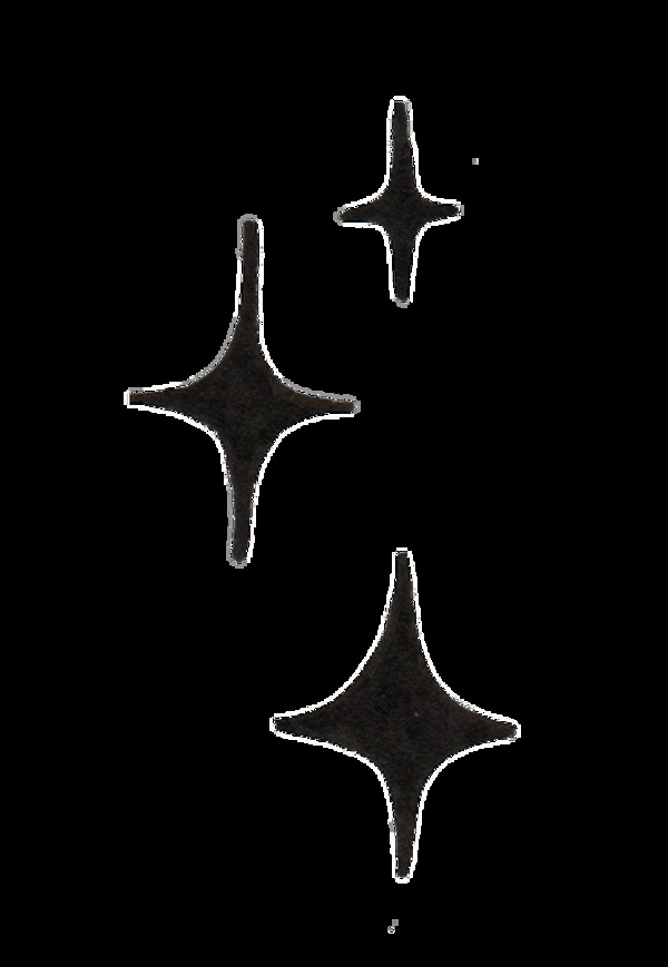 黑色星星透明装饰素材
