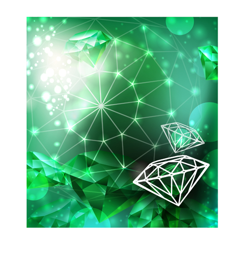 矢量绿色钻石02