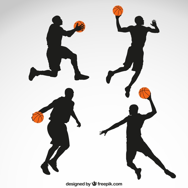 篮球男子剪影矢量图图片