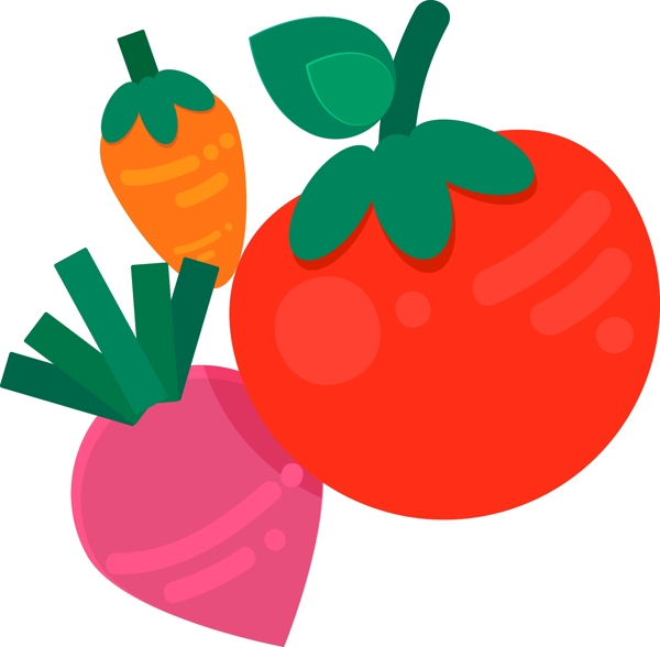 处夏蔬菜蔬果番茄萝卜素材