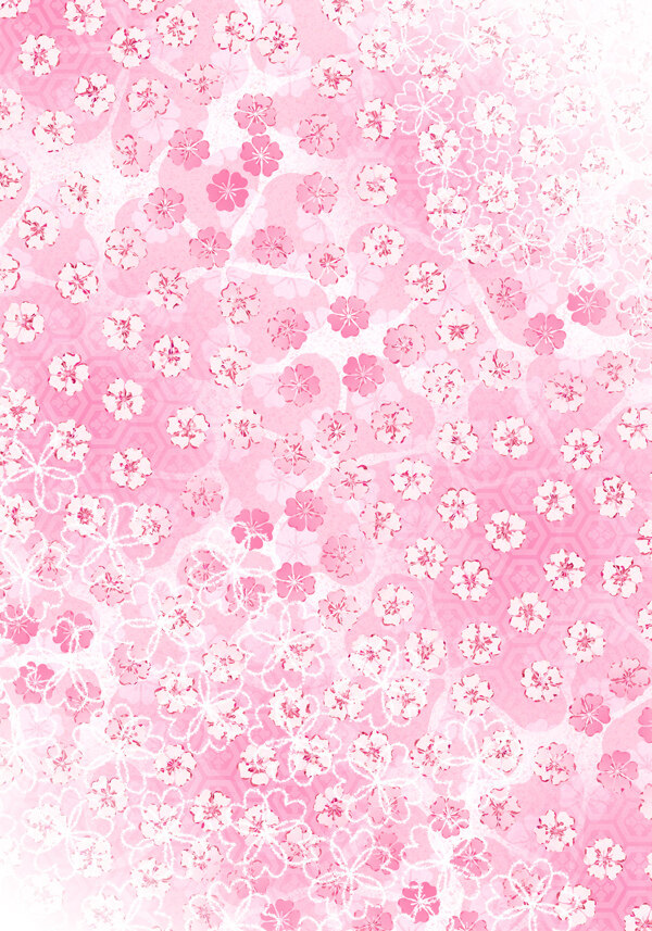 粉色花儿盛开底纹花纹素材