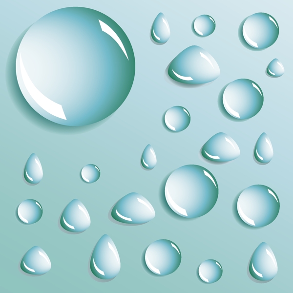 不同形状的水滴水滴向量