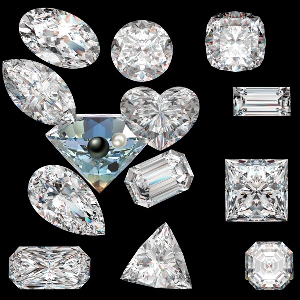 钻石锆石宝石素材
