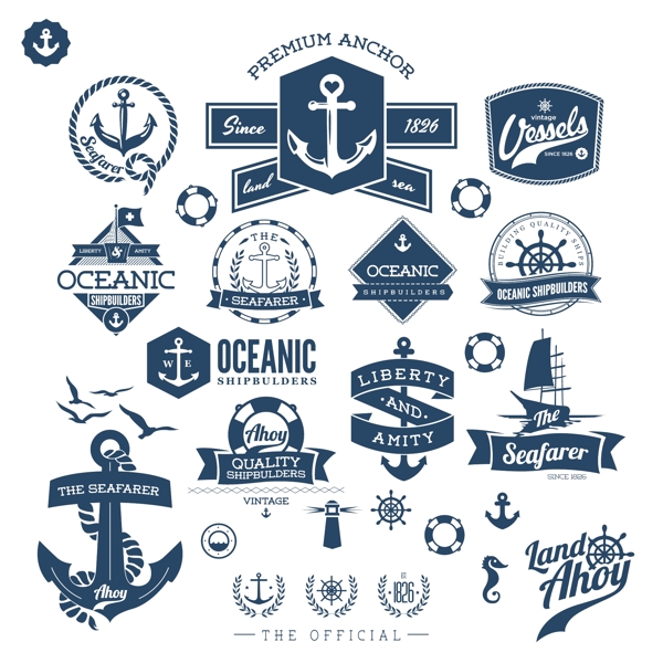 海洋徽章标签图片