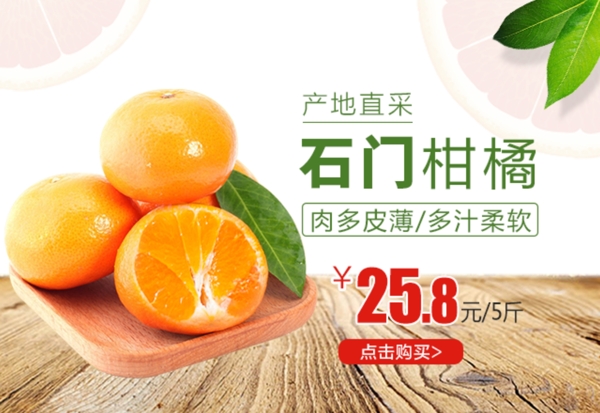 石门柑橘宣传促销banner