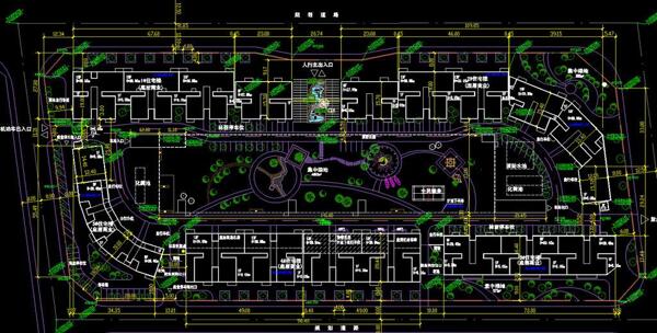 小区规划绿化小区总平面图