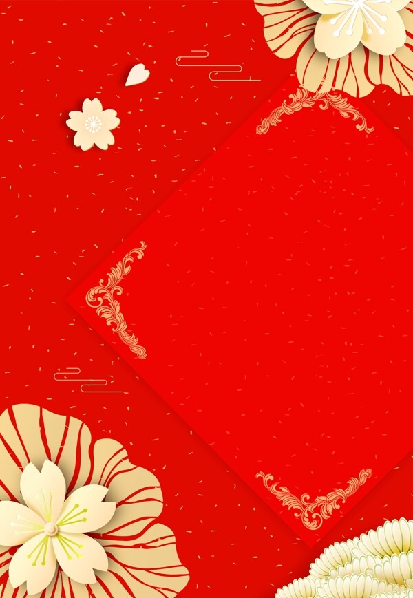 红色猪年春节背景素材