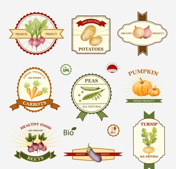 有机蔬菜标签图片
