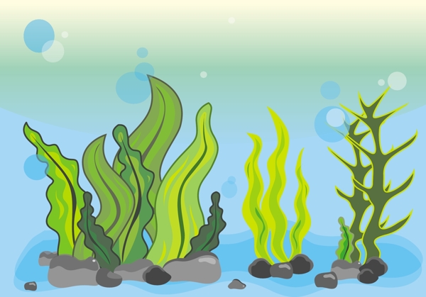 海藻插图场景矢量