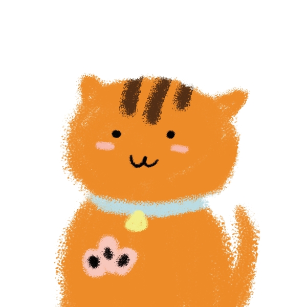 可爱动物橘猫手绘插画儿插