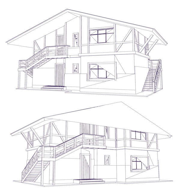 二层别墅绘制图