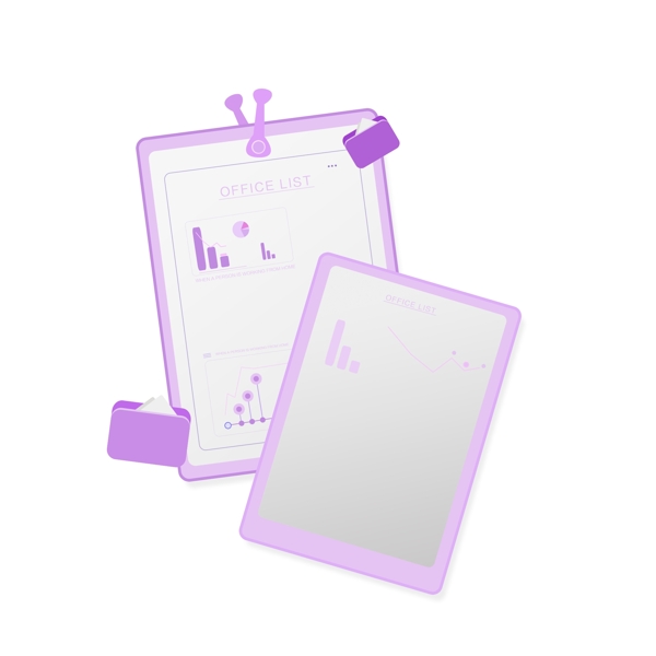 紫色商务数据板元素