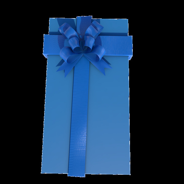 C4D蓝色长方形礼品盒礼物盒可商用元素