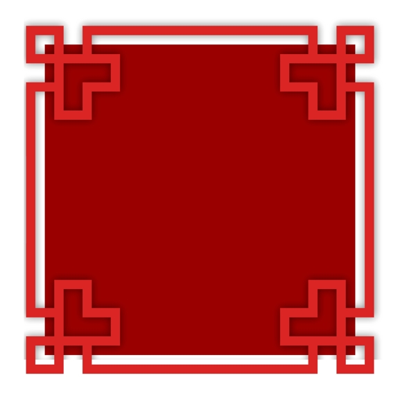 新年红色方形文本框标题框