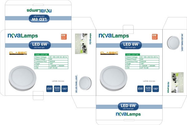 面板灯彩盒设计矢量图