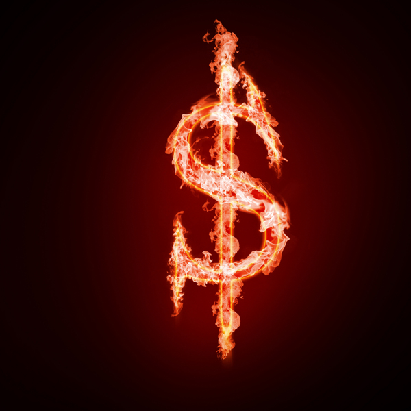 燃烧的美元符号图片