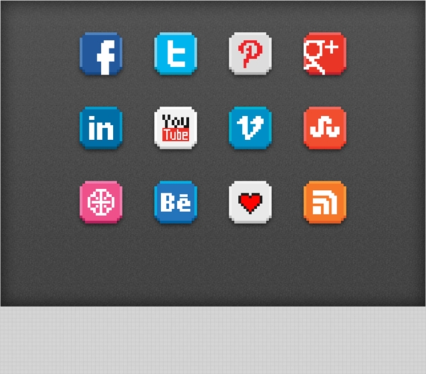 网页社交多媒体icon图标