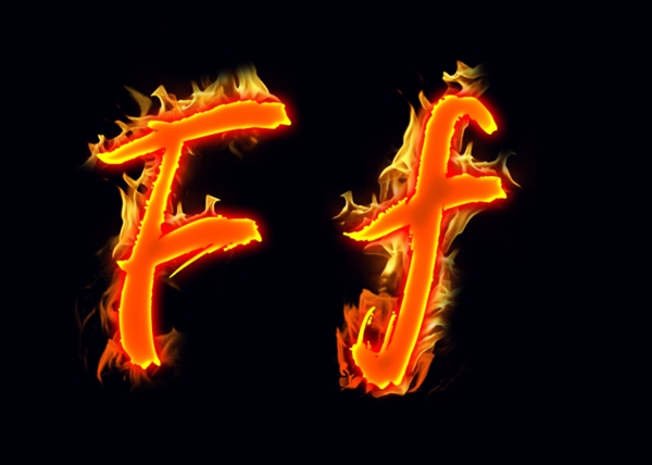 火焰英文字母Ff分层