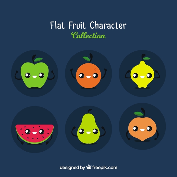 各种有趣的水果人物表情图标