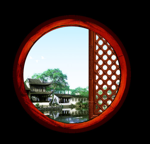 中式传统圆框