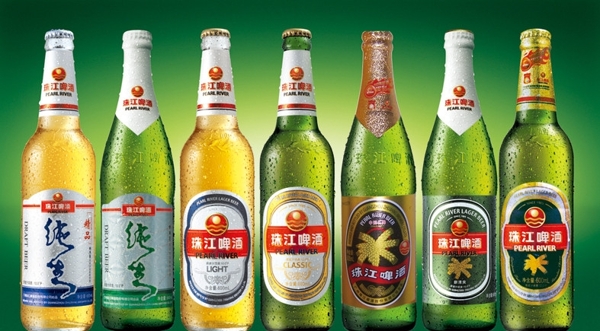 珠江啤酒六酒瓶