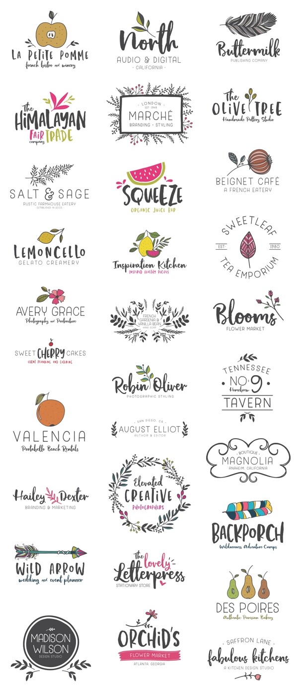 30个卡通水果logo设计