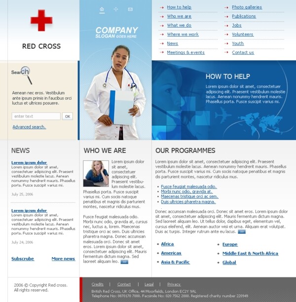 红十字会医疗中心网页模板