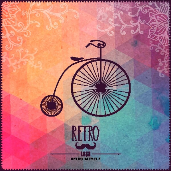 复古自行车广告设计图片
