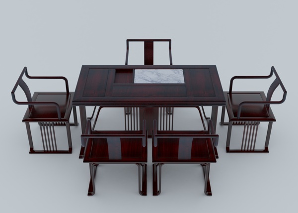 弧影茶桌3d建模
