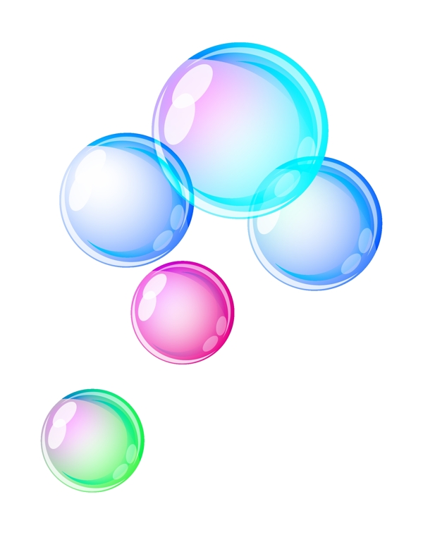 炫彩漂浮的气泡插画