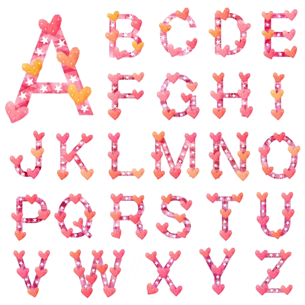 粉色英文字母图片