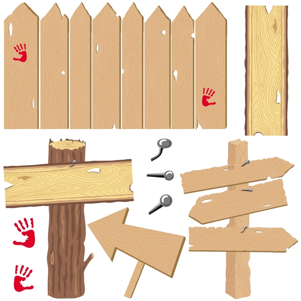 木质指示牌门牌矢量素材