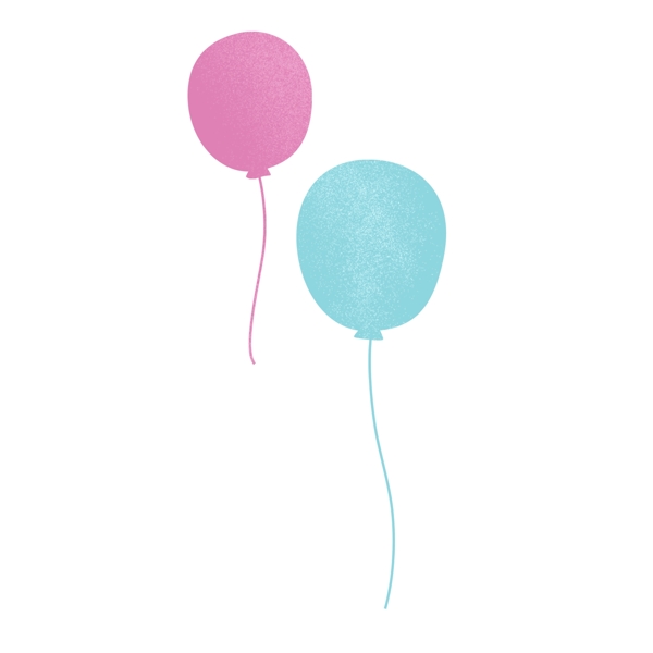 一个粉色和一个蓝色的气球