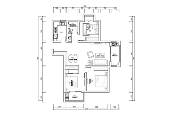 高层住宅户型CAD家装平面图