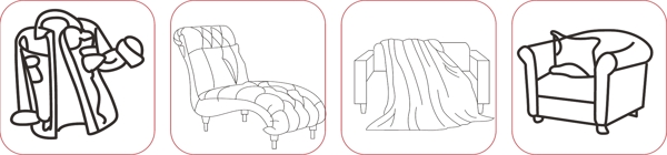 衣服沙发矢量图线条图