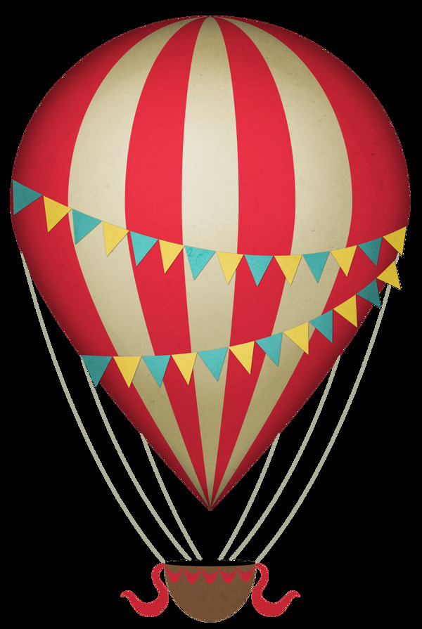 红色热气球免抠png透明图层素材