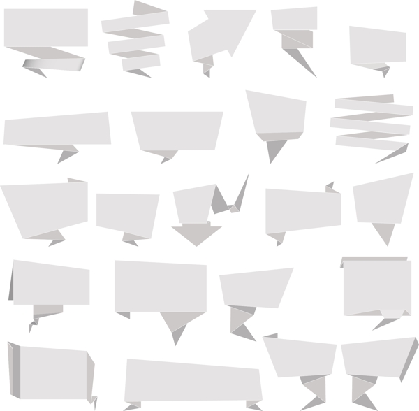 白色折纸对话框矢量素材