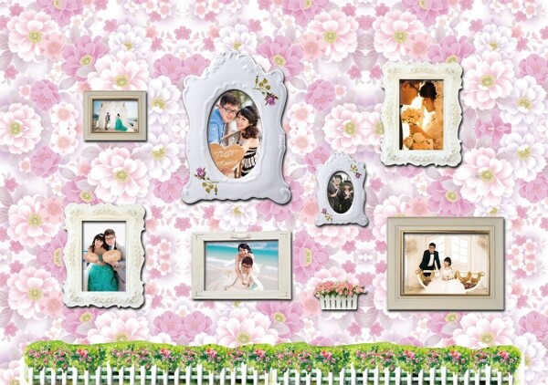 小清新婚礼照片墙