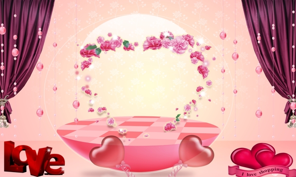 粉色婚庆背景图片