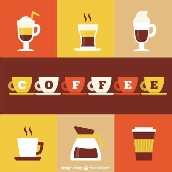 丰富多彩的咖啡图标