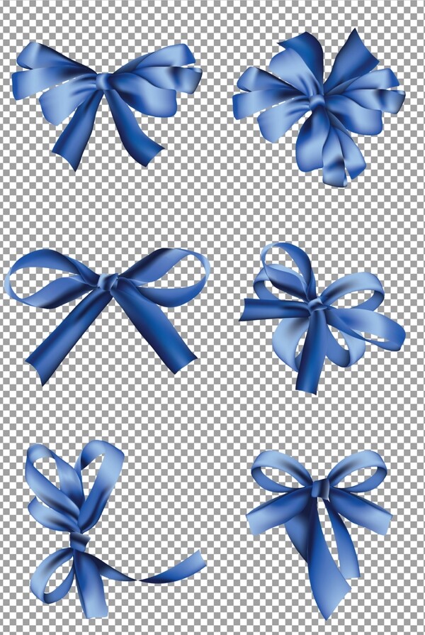 蓝色丝带蝴蝶结装饰